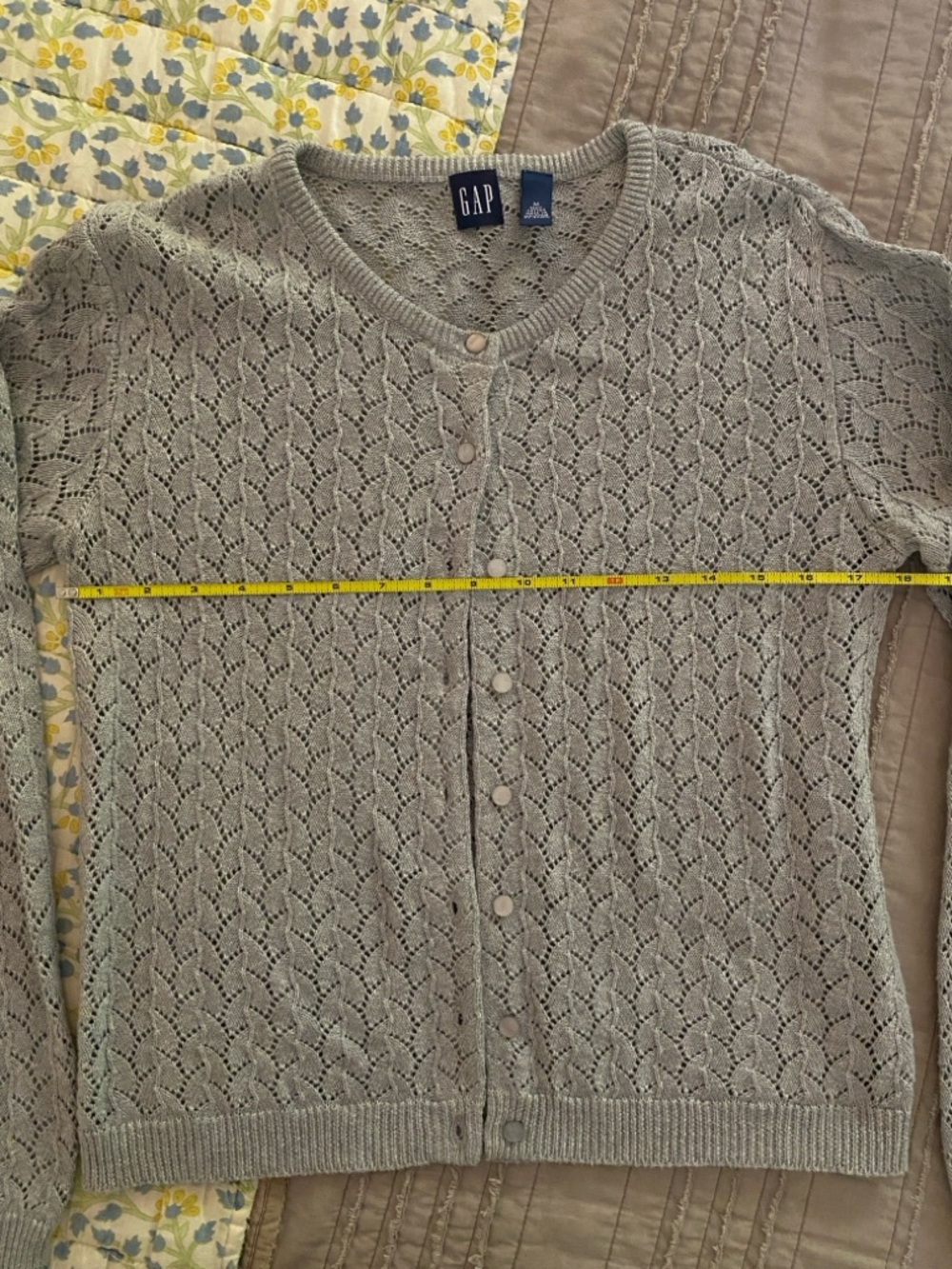 GAP - Light Gray Knit Button Cardigan - Picture 7 of 8